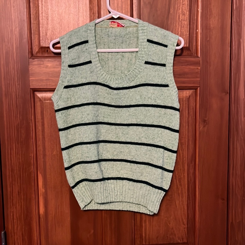 Vintage Bradley Green striped sweater vest